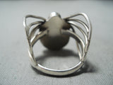 Whimsical Vintage Native American Navajo Royston Turquoise Sterling Silver Beetle Ring-Nativo Arts