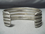 Exceptional Vintage Navajo Sterling Silver Heavy Bracelet Old Native American-Nativo Arts