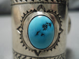 Tremendous Vintage Native American Navajo Morenci Turquoise Neckerchirf Slide-Nativo Arts