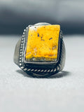 Exceptional Vintage Native American Navajo Honey Bee Jasper Sterling Silver Ring-Nativo Arts