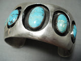 Huge Vintage Native American Navajo Turquoise Shadow Sterling Silver Bracelet Cuff Old-Nativo Arts
