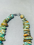 200 Gram Chunky Dunky Native American Navajo Green Turquoise Sterling Silver Necklace-Nativo Arts