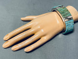 One Of The Most Intricate Ever Vintage Native American Navajo Turquoise Sterling Silver Bracelet-Nativo Arts