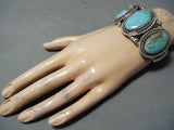 Important Verdy Jake Vintage Native American Navajo #8 Turquoise Sterling Silver Bracelet-Nativo Arts