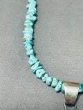 Remarkable Native American Navajo Kingman Turquoise Sterling Silver Necklace Zia-Nativo Arts