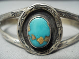 Wonderful Vintage Native American Navajo Damale Turquoise Sterling Silver Bracelet Old-Nativo Arts
