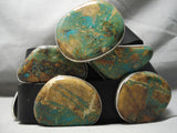 Huge Vintage Native American Navajo Slab Royston Turquoise Sterling Silver Concho Belt!!-Nativo Arts