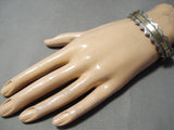 Authentic Vintage Native American Navajo Sterling Silver Real Gold Bracelet-Nativo Arts