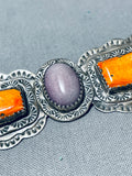 One Of The Most Unique Vintage Native American Navajo Spiny Oyster Shell Sterling Silver Pin-Nativo Arts