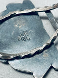 Moss Agate Vintage Native American Navajo Sterling Silver Coil Bracelet Old-Nativo Arts