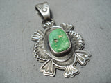 Tommy Jackson Vintage Native American Navajo Carico Lake Turquoise Sterling Silver Pendant-Nativo Arts