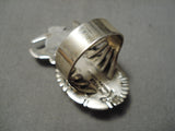 Detailed!! Vintage Native American Navajo Kachina Turquoise Sterling Silver Ring-Nativo Arts
