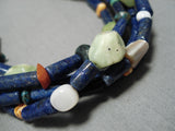 One Of The Best Vintage Navajo Tubule Lapis Native American Necklace-Nativo Arts