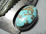 Native American Huge Heavy Vintage Sterling Silver Turquoise Necklace Old-Nativo Arts