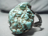 Protruding Vintage Native American Navajo Spiderweb Turquoise Sterling Silver Bracelet Old-Nativo Arts