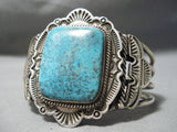 Incredible Vintage Navajo Old Kingman Turquoise Sterling Silver Bracelet-Nativo Arts