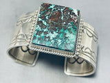 Heavy Native American Navajo Spiderweb Turquoise Sterling Silver Bracelet-Nativo Arts