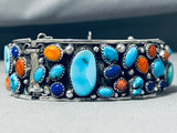 One Of The Best Ever Vintage Native American Navajo Turquoise Sterling Silver Clasp Bracelet-Nativo Arts