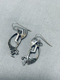 Unforgettable Vintage Native American Navajo Sterling Silver Kokopelli Earrings-Nativo Arts