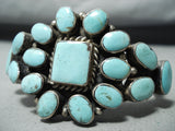 Stunning Vintage Native American Navajo Old Kingman Turquoise Sterling Silver Bracelet-Nativo Arts