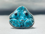 One Of A Kind Native American Navajo Blue Diamond Turquoise Frog Sterling Silver Ben Begaye Ring-Nativo Arts