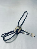 Incredible Vintage Native American Navajo Blue Gem Turquoise Sterling Silver Bolo Tie-Nativo Arts