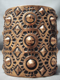 Huge Navajo Super-wide Copper Bracelet Native American-Nativo Arts