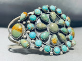 Jaw Dropping Native American Navajo Green Turquoise Sterling Silver Bracelet-Nativo Arts