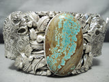 300 Gram Monster Native American #8 Turquoise Sterling Silver Buffalo Bracelet-Nativo Arts