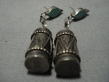 Amazing Vintage Zuni Sterling Silver Native American Turquoise Earrings-Nativo Arts