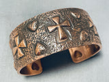 Dynamic Native American Navajo Signed Ron Willie Copper Bracelet-Nativo Arts