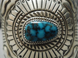 Important Vintage Native American Navajo Blue Thunder Turquoise Sterling Silver Bracelet-Nativo Arts