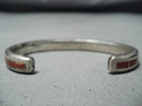 Dramatic Zuni Coral Sterling Silver Bracelet Native American-Nativo Arts