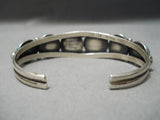 Amazing Vintage Native American Navajo Blue Turquoise Sterling Silver Ropes Bracelet Old-Nativo Arts