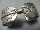 Striking Vintage Hopi Sterling Silver Feather Bracelet Native American-Nativo Arts