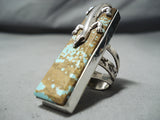 One Of The Biggest Native American #8 Turquoise Sterling Silver Lizard Ring-Nativo Arts