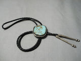 Huge Vintage Navajo #8 Turquoise Sterling Silver Bolo Old Native American-Nativo Arts