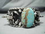 145 Grams San Felipe 8 Turquoise Sterling Silver Scorpions Bracelet-Nativo Arts