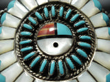 One Of The Most Intricate Vintage Native American Zuni Turquoise Sterling Silver Bracelet-Nativo Arts