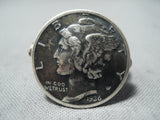 Superior Navajo Mercury Dime Sterling Silver Ring Native American-Nativo Arts