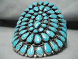 One Of The Biggest Best Vintage Native American Navajo Turquoise Sterling Silver Bracelet-Nativo Arts