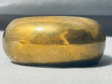 Important Vintage Native American Navajo Orville Tsinnie Brass Bracelet Cuff-Nativo Arts