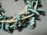 One Of Best Vintage Native American Navajo Green Nugget Necklace Heishi Old-Nativo Arts