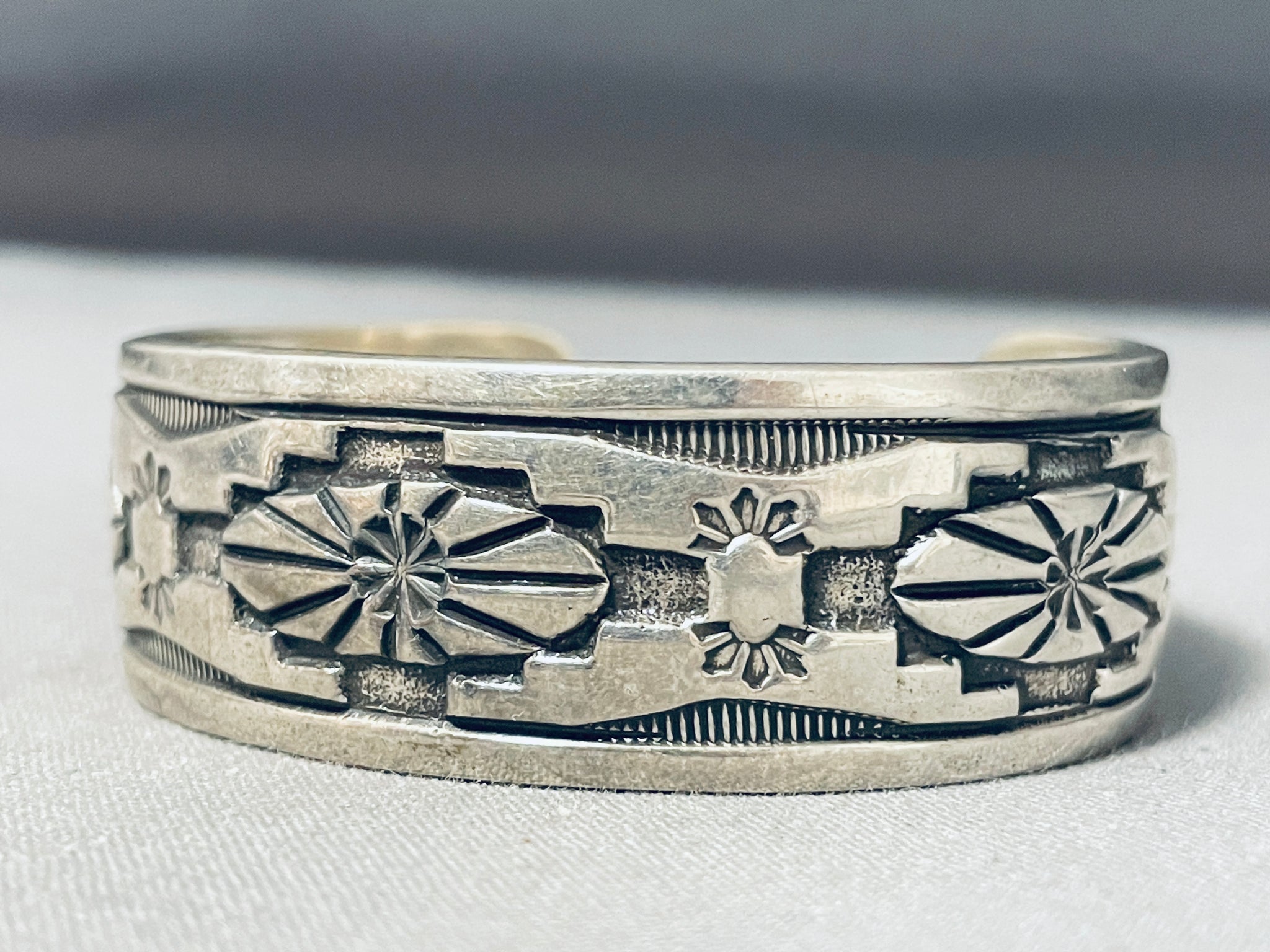 Incredible Vintage Native American Navajo Sterling Silver Bracelet