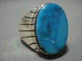 Exquisite Vintage Navajo Turquoise Sterling Silver Native American Ring Old-Nativo Arts