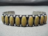 Heavy Authentic Vintage Native American Navajo Kirk Smith Turquoise Sterling Silver Bracelet-Nativo Arts
