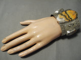 Huge Native American Bumble Bee Sterling Silver Bracelet Huge!-Nativo Arts