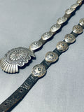 Hand Tooled Vintage Native American Navajo Sterling Silver Concho Belt-Nativo Arts