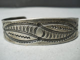 Early 1900's Hand Ooled Vintage Native American Navajo Coin Silver Bracelet Cuff Old-Nativo Arts