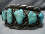 Heavy 121 Gram Vintage Native American Navajo Chunky Turquoise Sterling Silver Bracelet-Nativo Arts